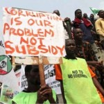 Nigerians protest corruption in the oil industry.