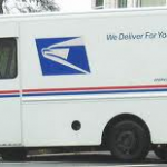 A US Postal Service van.