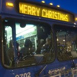 A Saskatoon bus wishes residents a Merry Christmas.