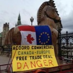 A "Trojan Horse" protesting the CETA deal.